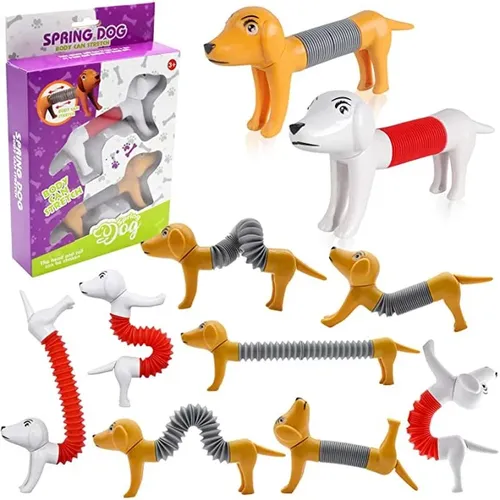1-4 pcs Neuheit Frühling Hund Pop Röhren sensorisches Spielzeug Stress abbau Balg Spielzeug für