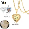 Vnox Personalisieren Gravieren Name Herz Medaillon Halsketten für Frauen Nach Familie Liebe Fotos