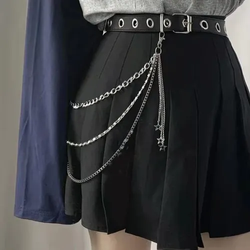 Röcke Hosen Kette Goth Multi Schicht Ketten Anhänger Charme Taille Kette Brieftasche Kette Tasche