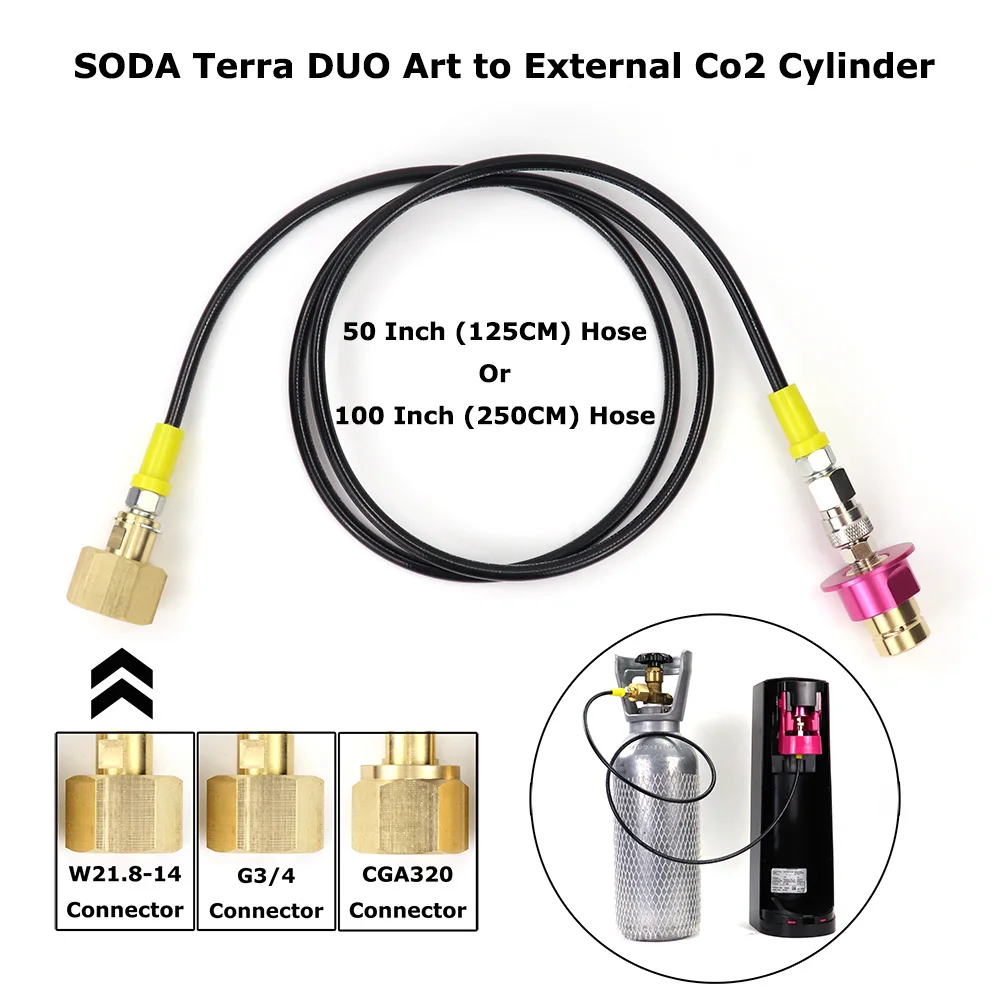 SODA Quick Connect Terra DUO Art zum externen CO2-Tank-Adapter-Schlauch-Set W21,8–14 oder CGA320 G3/4 mit Schnelltrennung Image
