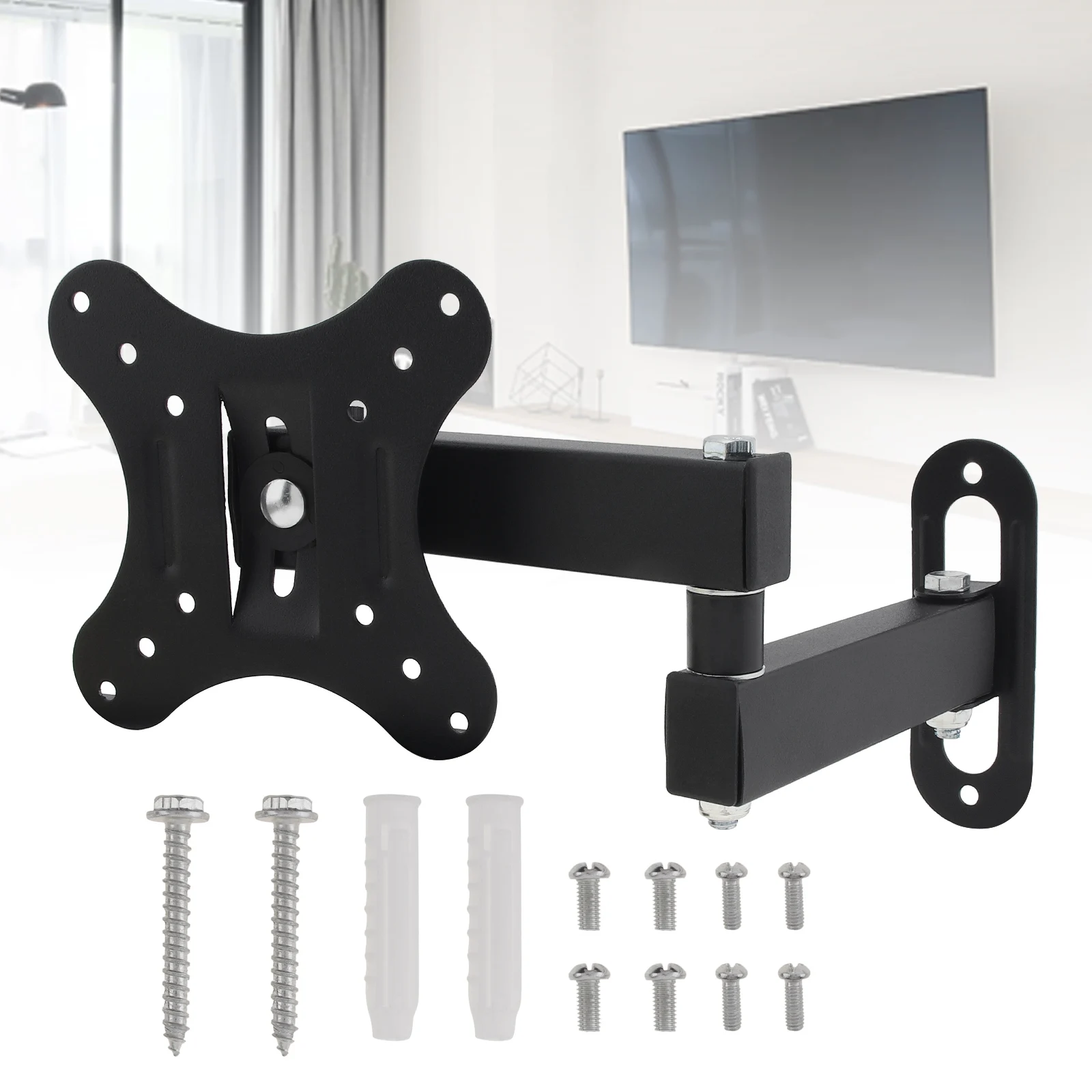 Universelle verstellbare TV-Wandhalterung, universelle drehbare Halterung, TV-Halterungen für 14 bis 24 Zoll LCD-LED-Monitor, flache Pfanne