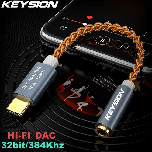 KEYSION HIFI DAC kopfhörer Verstärker USB Typ C zu 3 5mm Kopfhörer Jack audio adapter 32bit 384kHz