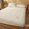Baumwolle Stepp Ausgestattet Matratze Abdeckung Einfarbig Soja Fibre Ausgestattet Blatt Weichen Bett