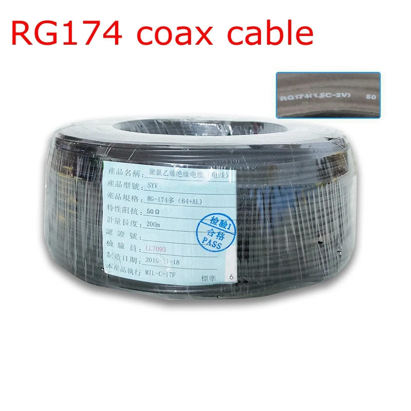 10M RG174 RG-174 Koaxialkabel Drähte RF Coax Stecker Kabel 50 Ohm & 75 Ohm Hohe Qualität Freies Verschiffen Image