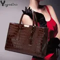 Luxus Handtaschen Alligator Designer PU Patent Leder Crossbody-tasche Für Frauen Tote Retro Damen