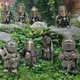 Ritter Gnome Garten Statue Wache Kreuz Templer Zwerg Wache Rüstung Samurai Miniatur europäischen