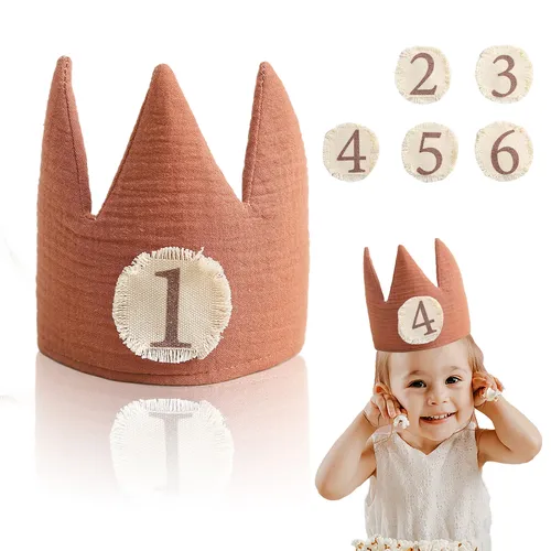 1Set Baby Geburtstag Hut Set Holz Zauberstab Spielzeug Baumwolle Weiche Krone Hut Kinder Geburtstag