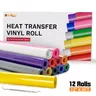 Htvront 6 \ 10 \ 12er Pack Farben 12 x5ft pu Wärme übertragung Vinyl rolle für Cricut T-Shirt Druck