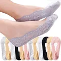 5 Paar Frauen Mode Baumwolle unsichtbare Anti-Rutsch-Söckchen Spitze Socken Frauen unsichtbare