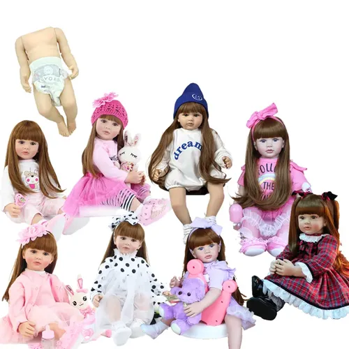 Lebensechte Realistische Reborn Baby Mädchen Puppe Spielzeug Volle Silikon Körper 55 CM 22 Inch