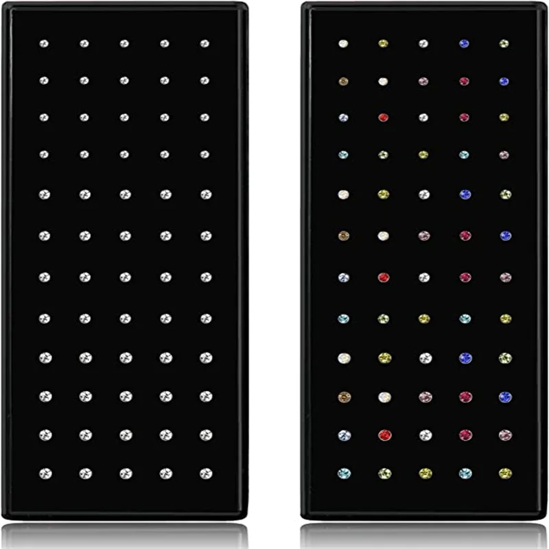 60 Stück Mode l Form Strass Kristall Edelstahl Nase Piercing Ohr Knochen Frauen hypo allergenen Körpers chmuck Piercing Image