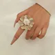 Luxus Mode Perle Blume Ringe für Frauen Retro Einfache Verstellbare Öffnung Finger Ring Party Trendy