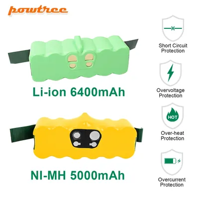 14,4 V 5000 mAh 6400 mAh Staubsauger Akku Für iRobot Roomba 500 600 700 800 900 serie 14,4 V 620 650 Image