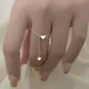Mode Einfache Herz Kreis Kette Drawable Ringe Für Frauen Mädchen Silber Farbe Einstellbar Kette