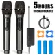 Drahtloses Mikrofon 2-Kanal 1200mAh Batterie UHF-Mikrofon Handheld dynamisches Karaoke-Mikrofon für