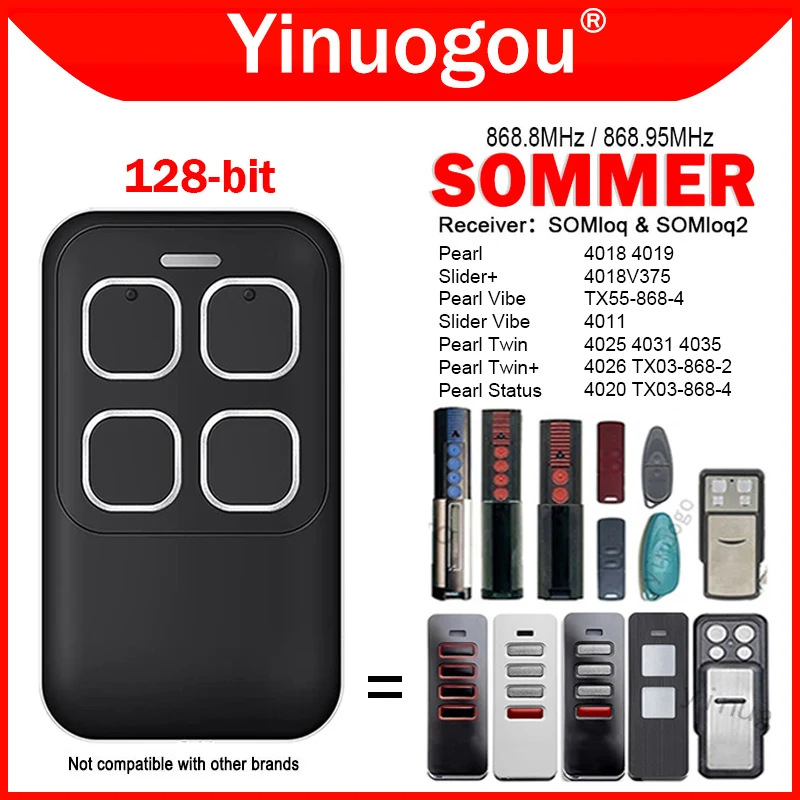 SOMMER Pearl Vibe Twin Status 4018V000 4019V000 TX55-868-4 TRX55-868-4 TX40-868-4 garagentor fernbedienung 868,3 mhz 868,95 mhz Image