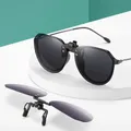 Flip Up Clip auf Sonnenbrille Polarisierte Angeln Männer Zipiert Grau Lens Fahren UV400 Big Aviation