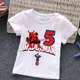 Wunder Spiderman Kind Geburtstag Nummer T-Shirts Kind Cartoon Tops T-Shirt Kleidung Junge Mädchen