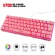 Hxsj v700 61 tasten gaming rgb tastatur für spieler usb hintergrund beleuchtung tastatur mit