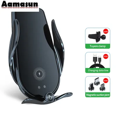 Auto Telefon Halter 15w Drahtlose Ladegerät Auto Halter Ständer Stents Infrarot Elektrische Image