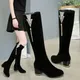 Winter Neue frauen Lange Stiefel Mode Strass Dicken absätzen hochhackigen Knie-hohe Boot Zipper