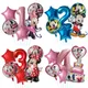 6 stücke Disney Mickey Mouse Kopf Ballon Set Minnie Nummer Helium Globos Kinder Geburtstags feier
