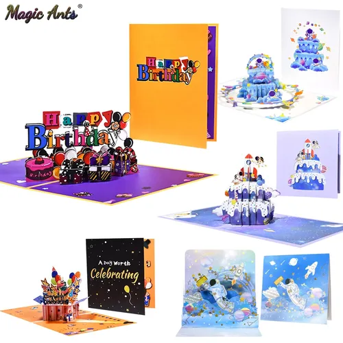 3D Pop Up Geburtstag Karte für Kinder Junge Mädchen Baby Dusche Ersten Geburtstag Party Grußkarten