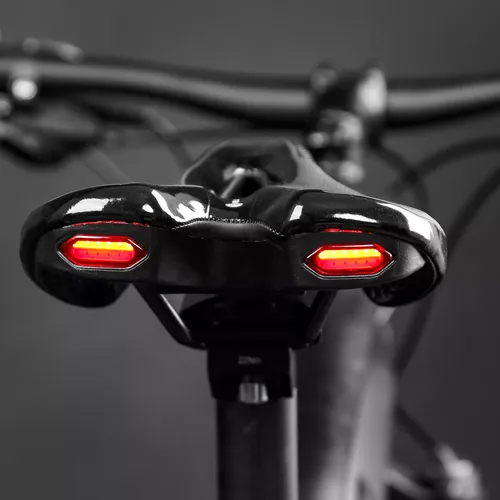 Rennrad Sattel MTB Fahrrad Sitz Mit Warnung Rücklicht USB Lade Berg Radfahren Racing PU
