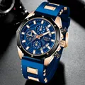 Lige Männer Uhr Marke Luxus Silikon armband wasserdicht Sport Quarz Chronograph Militär Armbanduhr