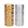100 m/Rolle Gold Silber Schnüre Metallic Schnur rutschfeste Schnur Riemen Faden Geschenktüten Kleidungsstück Schuhe Band DIY Nähzubehör