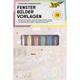 Folia Fensterbilder Vorlagen BLOOM & GROW - Premium, 8x Vorlagen,1x Kreidemarker, 6x Kreidestift