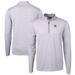 Men's Cutter & Buck Gray/White New York Yankees Virtue Eco Pique Micro Stripe Big Tall Recycled Quarter-Zip Pullover Top