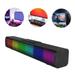 Sound Bars for TV Wireless Bluetooth Speaker with RGB Lights Mini Surround Soundbar Built-in Subwoofer for TV PC Phones Tablets