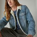 Lucky Brand Faux Shearling Lined Denim Trucker Jacket - Men's Clothing Outerwear Jackets Coats in Noah, Size S