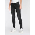 Skinny-fit-Jeans ONLY "ONLPAOLA" Gr. XXL, Länge 28, grau (grey denim) Damen Jeans 5-Pocket-Jeans Röhrenjeans mit Stretch
