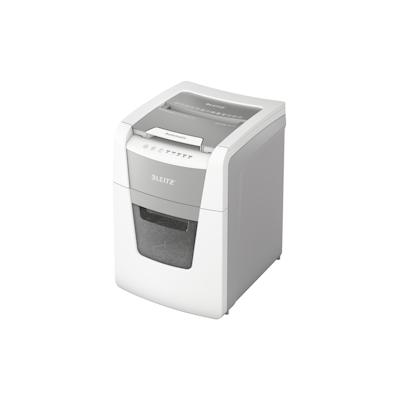 Leitz IQ Autofeed Small Office Partikelschnitt Automatischer Aktenvernichter P4, 100 Blatt, 34l-Abfallbehälter, Weiß, 80