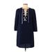 Shoshanna Casual Dress - Shift: Blue Print Dresses - Women's Size 8