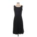 Ann Taylor Casual Dress - A-Line: Black Solid Dresses - Women's Size 0