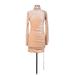 Shein Casual Dress - Bodycon Crew Neck Long sleeves: Tan Print Dresses - Women's Size Medium