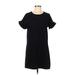 Old Navy Casual Dress - Shift Crew Neck Short sleeves: Black Print Dresses - Women's Size Medium