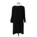 CeCe Casual Dress - Shift Crew Neck 3/4 sleeves: Black Print Dresses - Women's Size 12