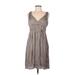 Banana Republic Casual Dress - Midi: Gray Dresses - Women's Size 8