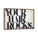 The Twillery Co.® 'Your Hair Rocks' Textual Art on Canvas Metal in Black/Gray/White | 32" H x 48" W x 1.5" D | Wayfair