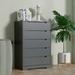 Ebern Designs Nyeka 5 - Drawer Dresser Wood in Black | 39.5 H x 27.2 W x 15.4 D in | Wayfair 36634210B61E432291EA0EE50DCEFB9F