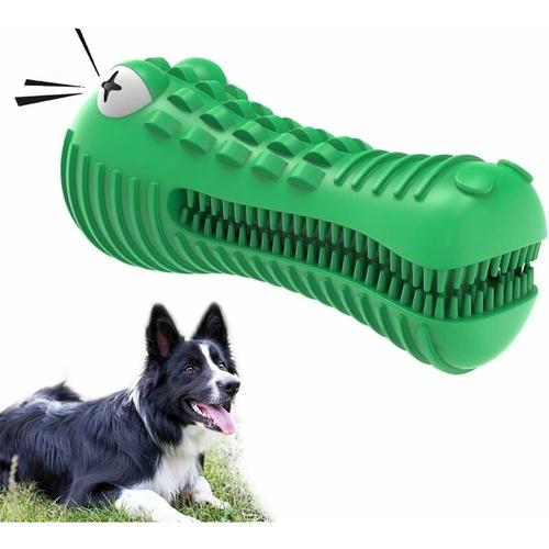Zahnspielzeug für Hunde, Kauspielzeug, Geräuschspielzeug, Krokodil, grün