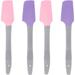 Silicone Spatula 4pcs Sticks Salon Wax Reusable Removal Spatulas Nonstick Shovels on Waxing Stick Applicators Home + Use for and Shovel Body Purple Spatula Non Hard Hair Large Mini Spatula