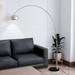 Leisuremod Arco Modern Floor Lamp with Black Marble Base and Metal Lamp Shade - 76"