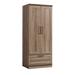 Wardrobe, Double Door Armoire with Drawer, Salt Oak finish