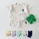 Koreanische Baby Boy Sommerkleid ung Set bestickte Bär bunte T-Shirts T-Shirts lose Shorts Anzug 2