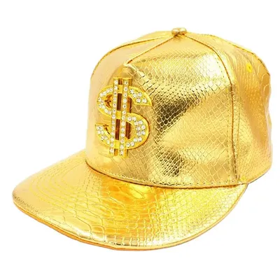 Doitbest Metall Goldene dollar stil mens Baseball Kappe hiphop kappe leder Einstellbare Hysterese